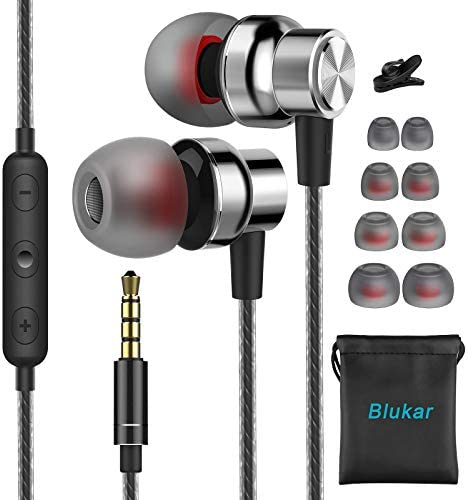 Blukar Écouteurs Intra-Auriculaires, Écouteurs Intra-Auriculaires Filaires avec Microphone & Contrôle du Volume, Deep Bass, Anti-Bruit Casque Ergonomique pour iPhone, Smartphones Android, MP3 etc. Fiche Technique et Prix au Maroc