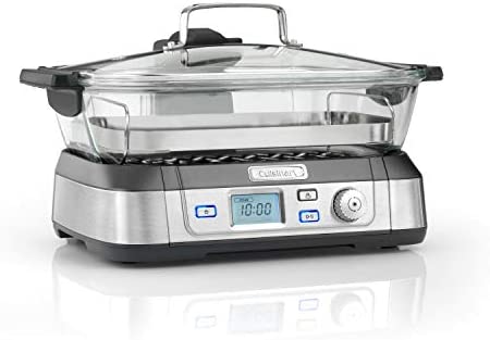 Cuisinart STM1000E Cuiseur à vapeur professionnel en verre, capacité 5L, 1800w, acier inoxydable Fiche Technique et Prix au Maroc