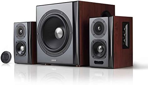 Edifier S350DB Lautsprecher System, Home-Entertainment Regallautsprecher und Subwoofer 2.1, mit Bluetooth V4.0 aptX in Holz/schwarz Fiche Technique et Prix au Maroc