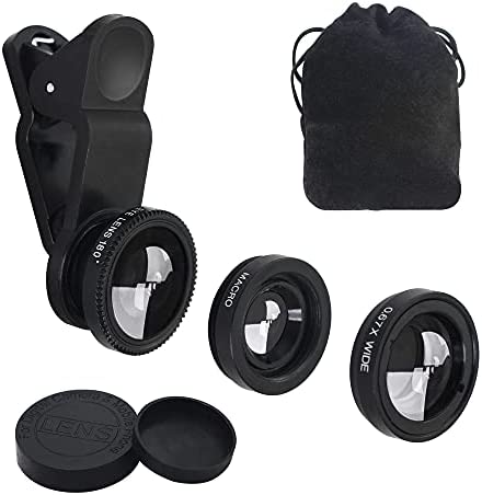 YACSEJAO Kit d'objectif 3 en 1 pour appareil photo de téléphone portable - Objectif super grand angle - Objectif macro Fisheye - Clip d'objectif pour smartphones et tablettes PC Fiche Technique et Prix au Maroc