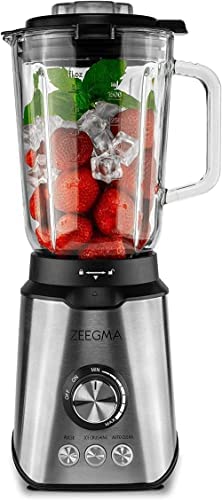 ZEEGMA Blender 1600 W batteur sur socle multifonctionnel, mixeur avec tasse de 1,7 l, trois modes de fonctionnement automatiques, contrôle de vitesse en douceur, 6 couteaux en acier inoxydable Fiche Technique et Prix au Maroc
