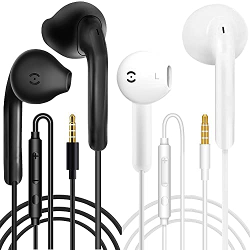2 Pack Écouteurs Filaire Intra-Auriculaires Oreillettes Filaires Anti-Bruit Casque et ecouteurs Ergonomique Stéréo avec Microphone, Jack 3.5mm Universel pour Samsung Smartphones Android et MP3 etc Fiche Technique et Prix au Maroc
