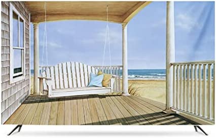 THGJACH Housse TV, Housse de Protection Contre la poussière pour écran TV/Ordinateur, Tissu satiné, Respirant et Durable, Compatible avec Les téléviseurs 37"-80" (Color : C, Size : 55in) Fiche Technique et Prix au Maroc