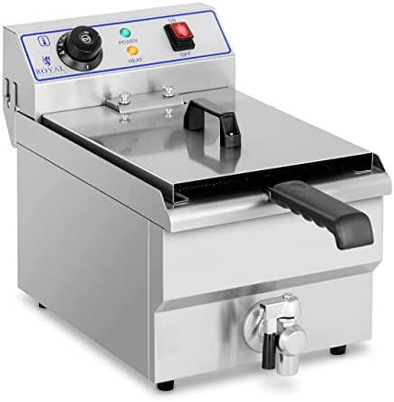 Royal Catering Friteuse Électrique De Restaurant Simple Professionnelle RCEF-16DH (3 200 W, Volume Total: 10 l/Huile: 6,5 l, Température ? 200 °C, Thermostat, Robinet de vidange) Fiche Technique et Prix au Maroc