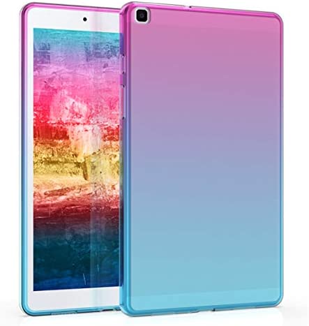 kwmobile Coque Compatible avec Samsung Galaxy Tab A 8.0 (2019) - Coque Housse protectrice pour téléphone en Silicone Fuchsia-Bleu-Transparent Fiche Technique et Prix au Maroc