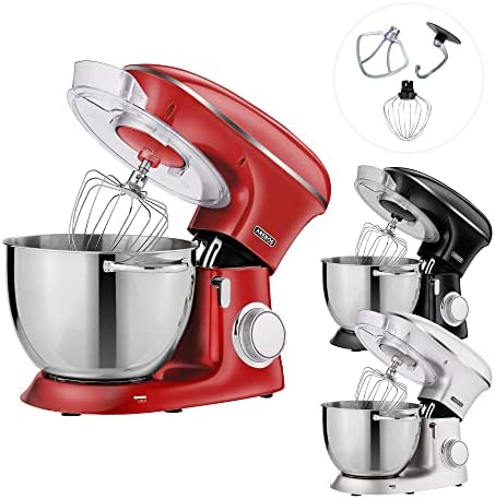 Arebos Robot Pâtissier Professionnel 1500W | Rouge | Robot de Cuisine Multifonction avec Fouet, Batteur, Crochet | XXL Bol d'Acier Inoxydable 8 Litres | 6 Vitesses | Fonction Pulse Fiche Technique et Prix au Maroc