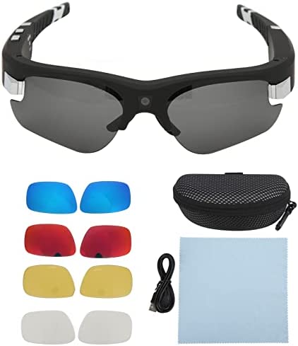 Lunettes De Soleil VidéO Hd 1080P, Lunettes De CaméRa D'Action CaméRa D'Enregistrement VidéO Avec Objectif 4 Paires, CaméRa De Lunettes Intelligentes Pour Le Cyclisme Fiche Technique et Prix au Maroc