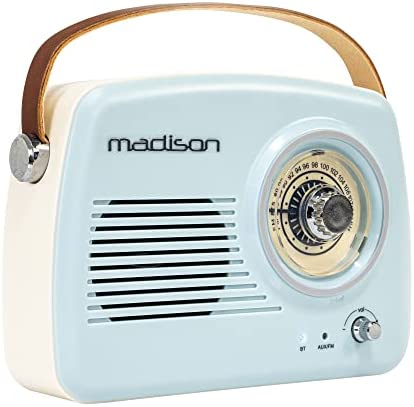 FREESOUND-VR30 - MADISON - Radio vintage sur batterie longue autonomie avec Bluetooth et FM - 30W - Bleu clair Fiche Technique et Prix au Maroc