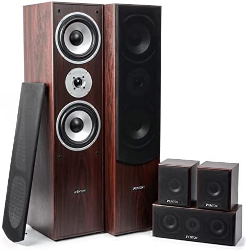 SkyTronic Système Home Cinéma 5.0 - Noyer - 5 enceintes , Puissance de 335 W RMS , Design élégant , Haute qualité audio , Idéal pour Home Cinema et HiFi Fiche Technique et Prix au Maroc