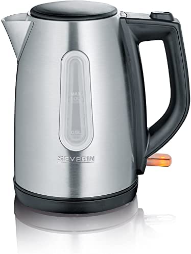 SEVERIN Bouilloire Large Ouverture 1L, 2 200W, Niveau D'eau Visible, Filtre Anticalcaire Amovible, Socle 360°, Inox/Noir, WK 3469 Fiche Technique et Prix au Maroc