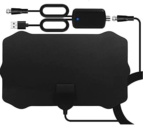 Antenne TV Intérieure, Ultra Thin TV Antenne Réception 80-120Miles-Gamme, 4 Mètres Longueur Câble Coaxial, 4K 1080P HD Antenne TV avec Une Signal Réception Fort Fiche Technique et Prix au Maroc