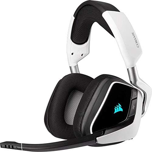 Corsair VOID ELITE Wireless Casque de Gaming (son surround 7.1 Virtuel, Sans-fil 2,4 GHz à faible latence, 12 mètres Portée, Customisable Éclairage RGB avec PC, PS4 Compatibilité) - Blanc Fiche Technique et Prix au Maroc
