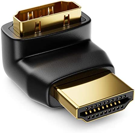 deleyCON Adaptateur HDMI - Coudé à 90° Degrés - Prise Femelle HDMI et Prise Mâle HDMI - Prise Dorée - 3D 1080p Full HD - Noir Fiche Technique et Prix au Maroc