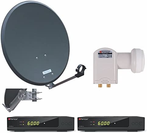 Opticum Red 2 TNA AX300 LTP 04H Anthracite Steel Digital 2 User Satellite System HD AX 300 Plus HDTV Receiver (Twin LNB, QA 60 cm) Fiche Technique et Prix au Maroc