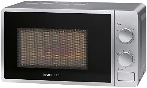 Clatronic MWG 792 Micro-ondes avec Grill 700 W Puissance de cuisson + 800 W Minuteur 30 minutes avec signal final/éclairage de salle de cuisson argenté Fiche Technique et Prix au Maroc