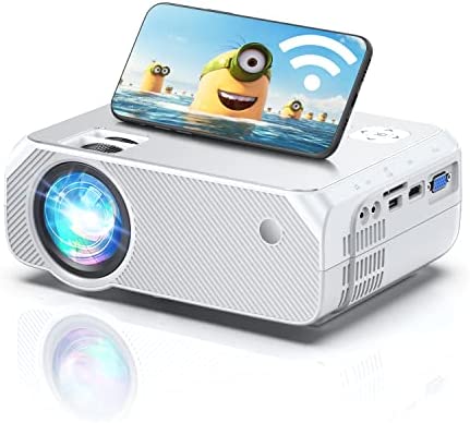 Mini Projecteur WiFi, Natif 720P HD, Projecteur 6500, 300" avec 90 000 Heures de Vidéoprojecteur LCD, Compatible avec HDMI / Clé TV / PS4/ Smartphone Blanc Fiche Technique et Prix au Maroc