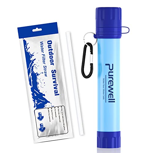 Purewell Filtre À Eau Portable,Personnel Purificateur de 0.01Microns 4 Etapes système de Filtration d'eau Enlèvent 99,99% de Substances Nocives, Pour Camping Randonnée Voyager Fiche Technique et Prix au Maroc