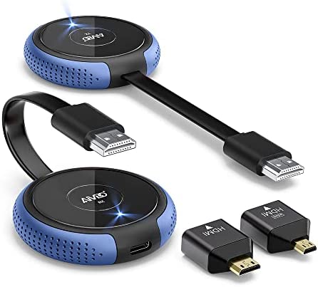 Émetteur et Récepteur HDMI sans Fil, 4K/5G HDMI Wireless Portée 164FT/50M Récepteur Vidéo/Audio en Streaming HD de Caméra/PC/Portable/PS5/Blu-Ray vers Moniteur/Projecteur, Prise en Charge Multilingue Fiche Technique et Prix au Maroc