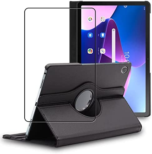 ebestStar - Housse Compatible avec Lenovo Tab M10 Plus 10.6 (Gen 3) Coque Support Rotatif 360°, Etui Protection PU Cuir, Noir + Film Verre Trempé Fiche Technique et Prix au Maroc
