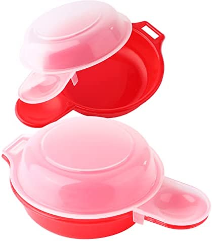 Bujingyun Lot de 2 cuiseurs à œufs pour micro-ondes - 1 minute - Outil de cuisine pour omelette de Hambourg (rouge et transparent) Fiche Technique et Prix au Maroc