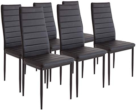Albatros 2698 Milano Lot de 6 chaises, Noir Fiche Technique et Prix au Maroc