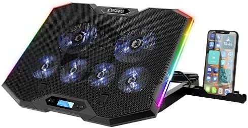 EMPIRE GAMING - Guardian S-C100 Refroidisseur PC Ordinateur Portable RGB Gamer - 6 Ventilateurs - Contrôleur LCD - 5 Hauteurs Réglables - Compatible 12’’ à 17’’- Support Amovible Fiche Technique et Prix au Maroc