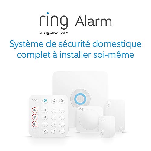 Ring Alarm Kit 5 pièces (2e génération) par Amazon | Alarme de maison sans fil connectée, Système de sécurité avec surveillance assistée en option | Sans engagement à long terme, Fonctionne avec Alexa Fiche Technique et Prix au Maroc
