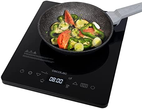 Cecotec Plaque d'induction portable Full Crystal Onyx. 2000 W, verre émaillé, contrôle tactile, puissance et température réglable, 4 programmes préconfigurés, minuterie, diamètre 28 cm Fiche Technique et Prix au Maroc