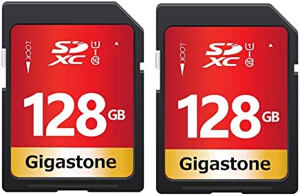 Gigastone 128 Go SDHC Carte Mémoire, Lot de 2 Cartes, Prime Série, Vitesse de Transfert allant jusqu'à 80 Mo/s. pour Photos, vidéos, Musique, fichiers, Caméscope, Caméra, PC, Classe 10 U1 UHS-I Fiche Technique et Prix au Maroc