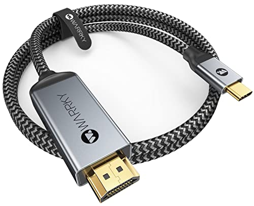 WARRKY Câble USB C vers HDMI, 4K Câble USBC HDMI TV, 1.8M [Compatible Thunderbolt 4], Compatible pour MacBook Air/Pro, iPad Pro, Galaxy, Huawei, Dell, HP, Gris Fiche Technique et Prix au Maroc