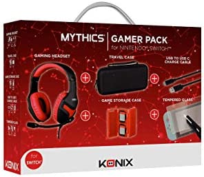 Konix Mythics Pack d'accessoires gaming pour Nintendo Switch - Casque - Housse - Boîtier jeux - Câble - Verre trempé - Kit de nettoyage Fiche Technique et Prix au Maroc