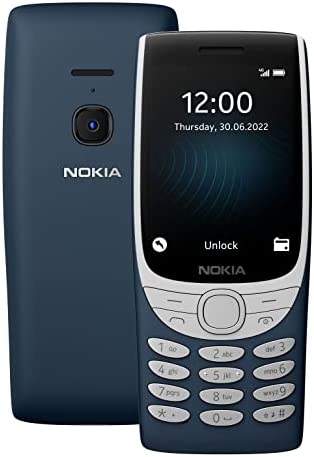 Nokia 8210 Fonction téléphone avec connectivité 4G, Grand écran, Lecteur MP3 intégré, Radio FM sans Fil et Jeu Serpent Classique (Double SIM) - Bleu Fiche Technique et Prix au Maroc