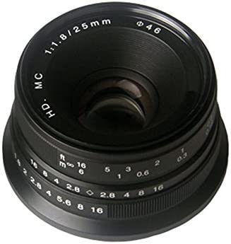 Yunchenghe 25mm F/ 1.8 Macro Objectif Caméra, Objectif à Mise au Point Manuelle, pour Fujifilm Fuji Caméra FX Mount - Noir Fiche Technique et Prix au Maroc