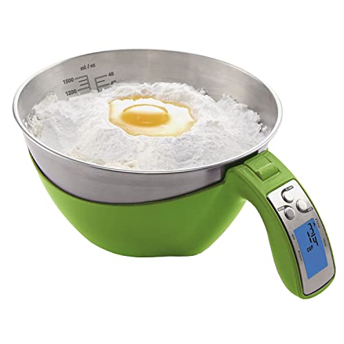 Nilpferd Balance de cuisine avec bol en acier inoxydable jusqu'à 5 kg | d=1 g Balance numérique alimentaire avec coque amovible en acier inoxydable pour la cuisine, la pâtisserie, le fitness (vert) Fiche Technique et Prix au Maroc