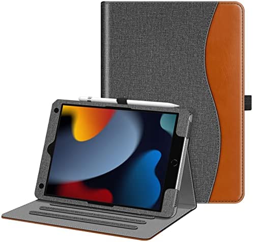 FINTIE Coque Compatible avec iPad 10.2” 9ème Génération 2021 / 8ème Gén 2020 / 7ème Gén 2019, Housse Multiposition Etui Veille / Réveil Automatique Protection des Coins, Gris/Marron Fiche Technique et Prix au Maroc