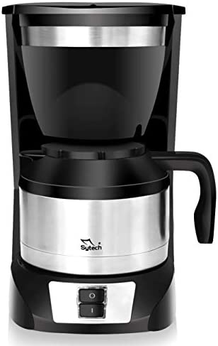 Sytech Cafetière électrique de Goteo avec carafe thermique, acier inoxydable, noir, 1 l Fiche Technique et Prix au Maroc