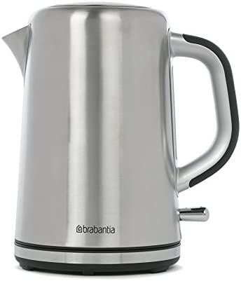 Brabantia BBEK1001 Bouilloire - Électrique - 1,7 Litre - 3000 Watt - Acier Inoxydable - Soft Grip - Indicateur de niveau d'eau - Rotatif à 360° - Arrêt Automatique Fiche Technique et Prix au Maroc