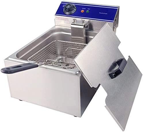 TAIMIKO Friteuse électrique commerciale unique réservoir en acier inoxydable 3000W 220V-240V Thermostat 60-200 °C (6L) Fiche Technique et Prix au Maroc