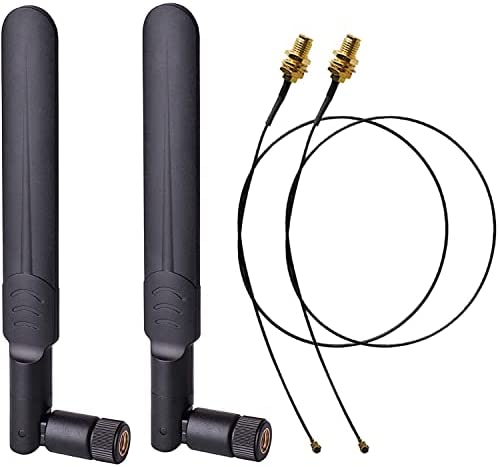 Greluma 2x8dBi 2.4/5/5.8GHz Double Bande WiFi RP-SMA Antenne + 2xU.FL/IPEX vers RP SMA Femelle Pigtail Câble pour Mini Carte PCIe Routeurs sans Fil PC Répéteur Bureau FPV UAV Drone P-S4 Construire Fiche Technique et Prix au Maroc