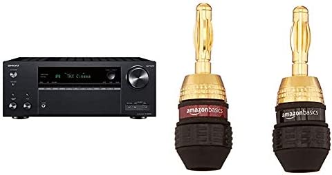 Onkyo TX-NR696(B) Récepteur AV 7.2 Canaux (THX Cinema Sound, Dolby/DTS : X, WiFi, Bluetooth, Streaming), Noir & Amazon Basics Fiches Bananes, 6 Paires Fiche Technique et Prix au Maroc