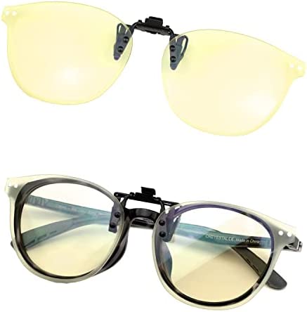 CREYESTAL Clip Anti Lumière Bleue Haute Protection, Surlunettes Filtre Ecrans pour Ordinateur Télévision Gaming Jeux Vidéo, Anti-Fatigue, Certifié CE Fiche Technique et Prix au Maroc