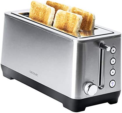 Cecotec BigToast Extra Double Grille-Pain 2 Fentes Extra Larges. 1600 W, 6 Niveaux de Puissance, 4 Fonctions Préconfigurées (Réchauffage, Décongélation, Bagel, Cancel) Fiche Technique et Prix au Maroc