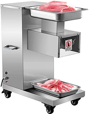 VEVOR Hachoir électrique 750 W, Trancheur à viande vertical en Acier inoxydable, pour trancher divers aliments/tels que viande/charcuterie/rôti de boeuf dans la cuisine/le restaurant/le supermarché Fiche Technique et Prix au Maroc