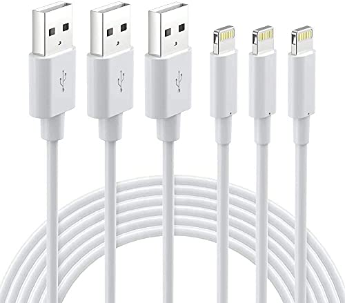Nikolable Lot de 3 Câble Lightning Chargeur iPhone 2m, MFI Certifié, Fil Lightning Charge iPhone Compatible avec iPhone 11 12 13 Pro XS Max XR X 8 7 6s 6 Plus 5 Se Chargeur iPad, Cordon iPhone Blanc Fiche Technique et Prix au Maroc