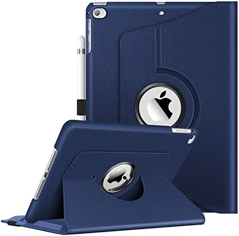 FINTIE Coque pour iPad 9.7 Pouces 6ème Gén 2018 / iPad 5ème Gén 2017 / iPad Air 2 / iPad Air - Etui de Protection 360° Rotation Housse Case Cover Sommeil / Réveil Auto, Bleu Marine Fiche Technique et Prix au Maroc