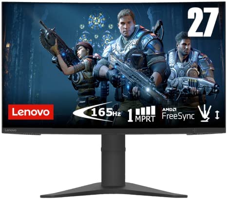 Lenovo G27c-10 - Écran Gaming incurvé 27" (FHD, VA, 165Hz, 1ms, HDMI+DP, Cable HDMI, FreeSync, Socle en Métal) Réglage en Inclinaison/hauteur - Noir Fiche Technique et Prix au Maroc