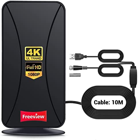 Antenne TV Intérieure Extérieure Puissante TNT HD – Antenne HDTV avec Amplicateur de Signal 28dBi Jusqu’à 380km - pour 1080P 4K Chaînes Télévision Gratuites – 10m de Câble Coaxial Fiche Technique et Prix au Maroc