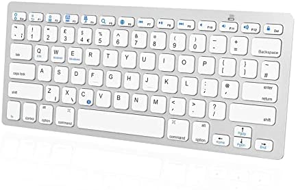 AMLINK Clavier Universel sans Fil Bluetooth pour IPad US Layout, Tablette Samsung Surface, Smartphone, iOS, Android, Windows (Blanc) Fiche Technique et Prix au Maroc