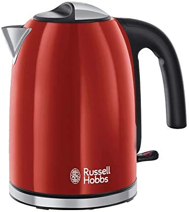 Russell Hobbs Bouilloire Electrique [Economie d'Energie] Colours Plus Rouge (1L, Chauffe Rapide, Bec Verseur Pratique, Niveau d'Eau Visible, Filtre Anti-Calcaire) Bouilloire 20412-70 Fiche Technique et Prix au Maroc