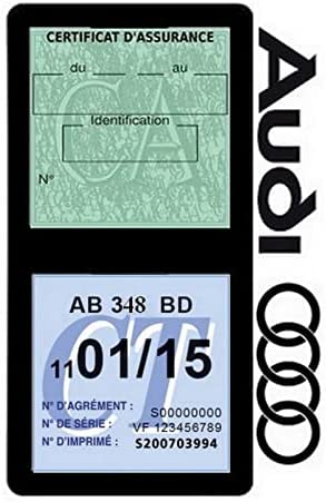 ASSURDHESIFS #Marque Française VD26 | Autocollant intérieur Pare-Brise | Porte Vignette Assurance Auto Allemande |Transfert Film décoratif | Pochette Adhésive avec Logo Autocollant 4 cerceaux (Noir) Fiche Technique et Prix au Maroc